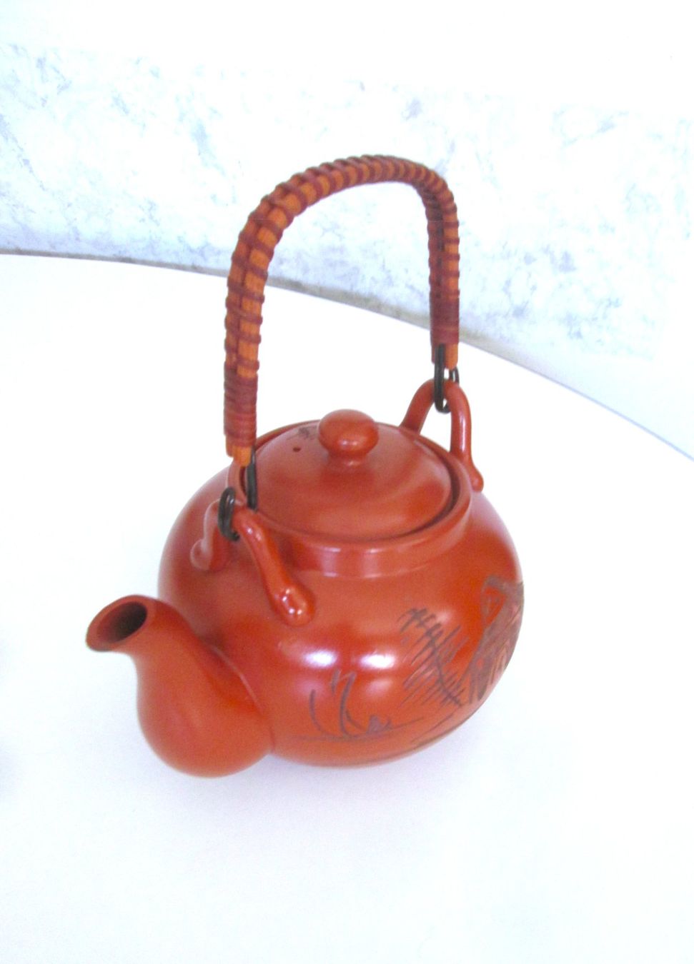 Teiere: Terrakotta-Teekanne mit Sieb – Usato da Sementina venduto da babucia