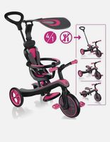 Globber 4-in-1 Dreirad Rosa/Schwarz mit Schiebestange