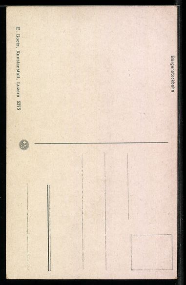 Cartoline postali: Bürgenstockbahn, Bergbahn bei der Talfa – Usato da Berlin venduto da bartko-reher 1