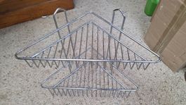 Étagère d'angle de douche en métal chromé