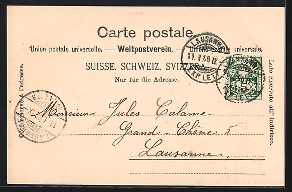 Cartoline postali: AK Lausanne, Le Château, 1900 – Usato da Berlin venduto da bartko-reher 1