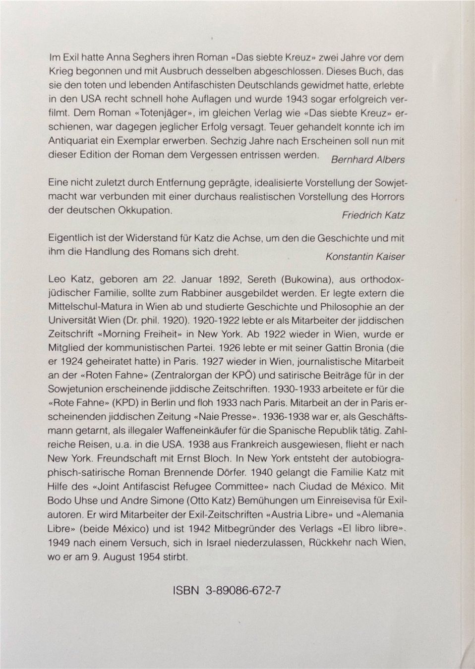 Libri: Leo Katz, Totenjäger – Nuovo (secondo la descrizione) da Sarnen venduto da Livres 1