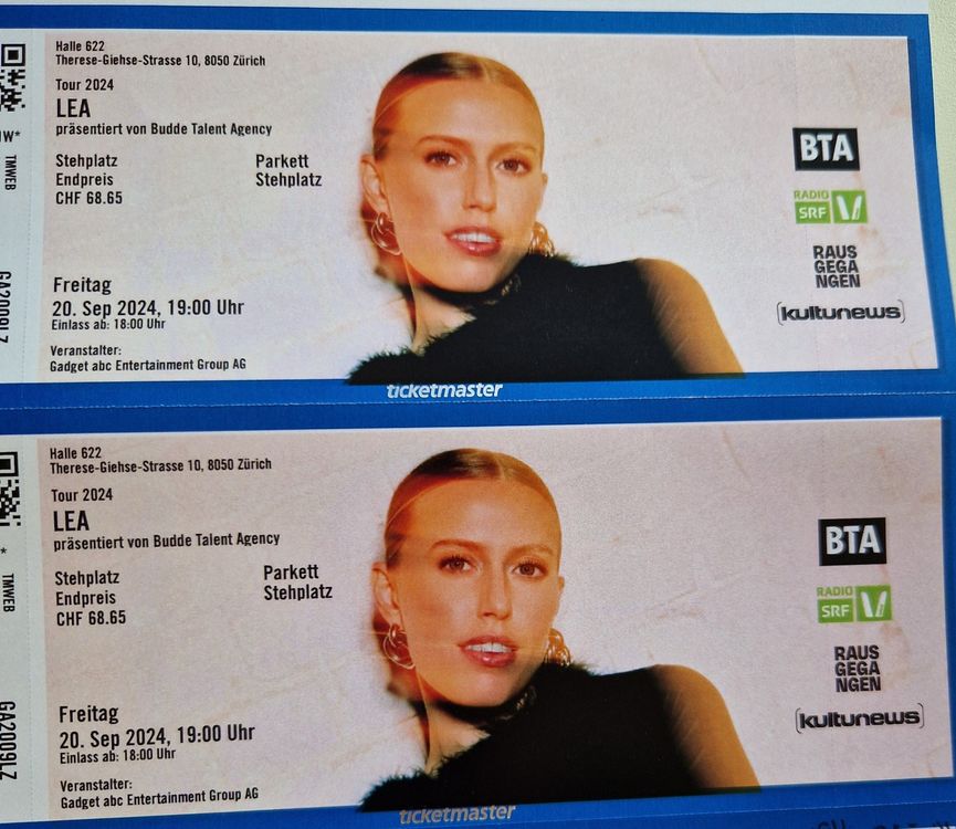 LEA Tour 2024 Hallenstadion Zürich 2 Stehplatz-Tickets (Neu (gemäss ...