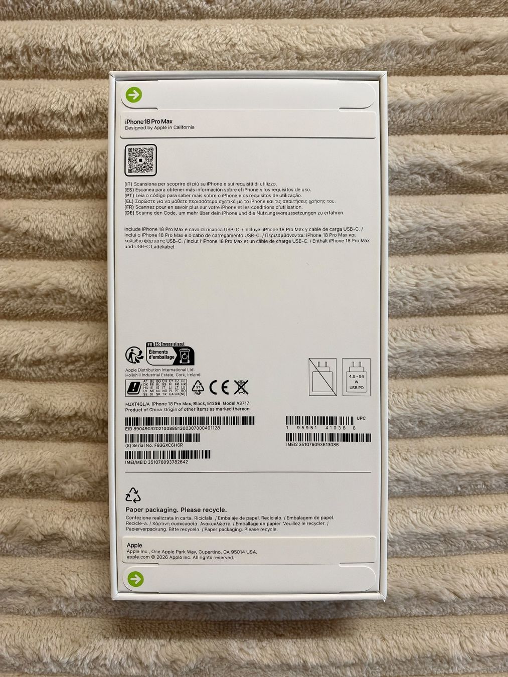 Apple Handys / Smartphones: iPhone 18 Pro Max 512 mb schwarz  Neu – Neu und originalverpackt aus Brügg BE von obm_fs8d 1
