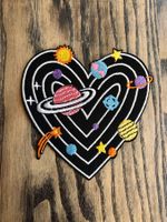 Aufnäher Patch zum Aufbügeln Universum Herz