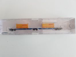Containertragwagen FLEISCHMANN mit Ladung DHL
