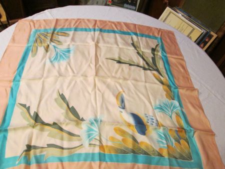 Foulard en soie Sutter vintage, couleurs estivales! (509)