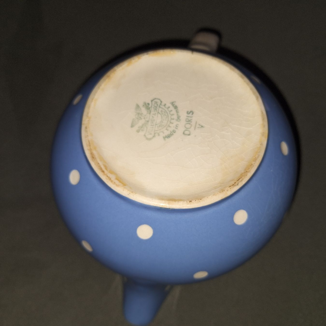 Villeroy & Boch Caraffe: Milchkrug "Doris" blau gepunktet – Usato da spreitenbach venduto da lumbalplatte 4