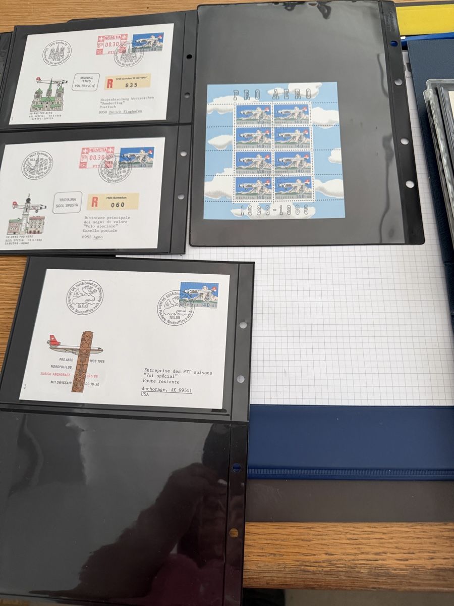 Alle Briefmarken: Schweizer Flugpost Sammlung ab Vorläufer – Gebraucht aus Murgenthal von Tina_4055 9