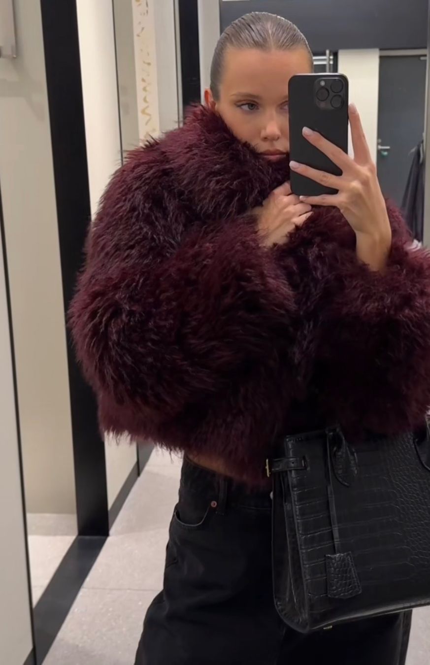 Giacche: Burgundy faux fur – Nuovo (secondo la descrizione) da Faido venduto da sof_6jgl 4