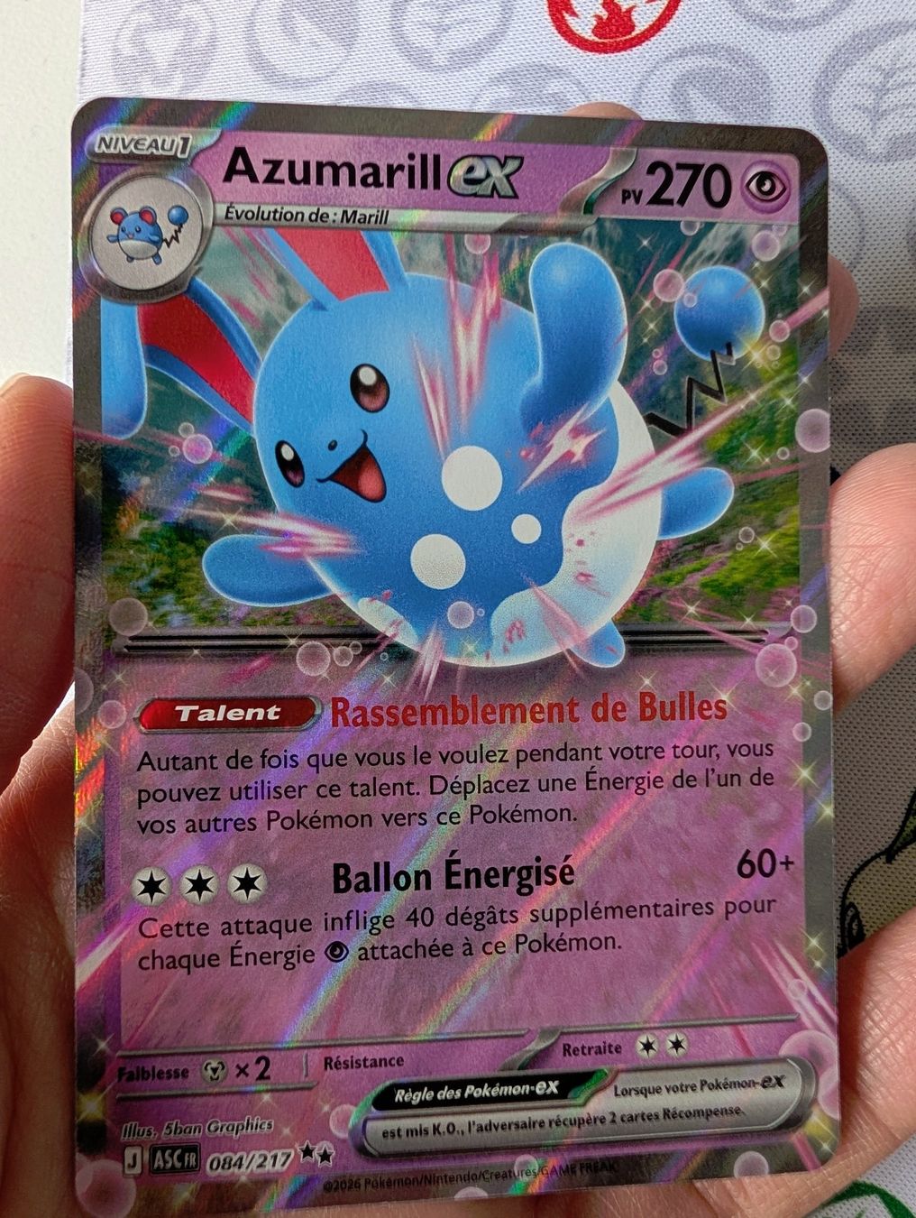 Carte Pokémon FR Azumaril ex 084/217 Héros Transcendants ASC (Neuf ...