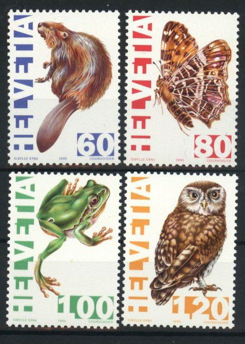 Tutti i francobolli: 1995, Bedrohte einheimische Tierarten ** (1) – Usato da Willisau venduto da Vollstempel