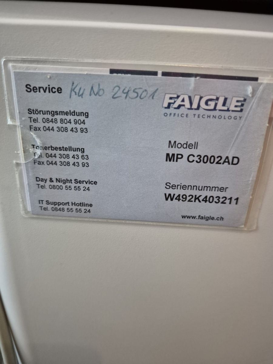 Stampanti: FAIGLE Drucker MP C3002 – Usato da Ennetbürgen venduto da bru_kmn5 2