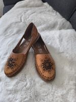 Lederschuhe Damen Grösse 38 braun bestickt