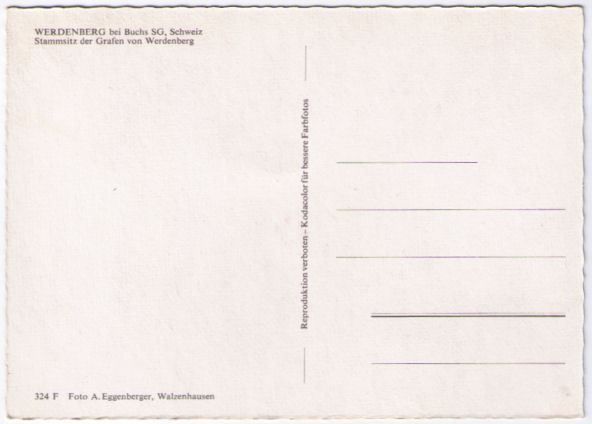 Cartoline postali: Werdenberg - Schloss mit See – Usato da Binningen venduto da Mountainrider 1