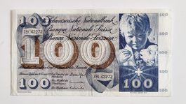 Schweiz 100 Franken 1971, Sammlerstück, Banknote (WA3)