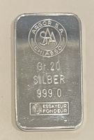 Silberbarren Argor S.A. Chiasso 20 Gramm 999.0 Feinheit
