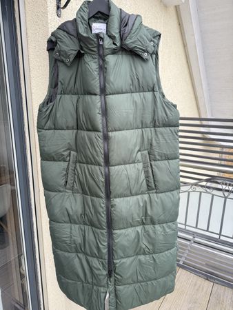 Olive Steppweste mit Kapuze L/XL