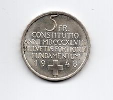 (325) Schweiz, 5 Franken, 1948, top stgl