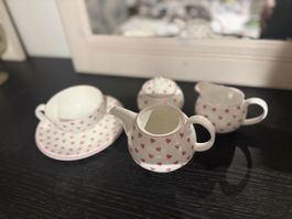 SERVICE À THÉ NINA CAMPBELL – PORCELAINE –5 PIÈCES, BON ÉTAT