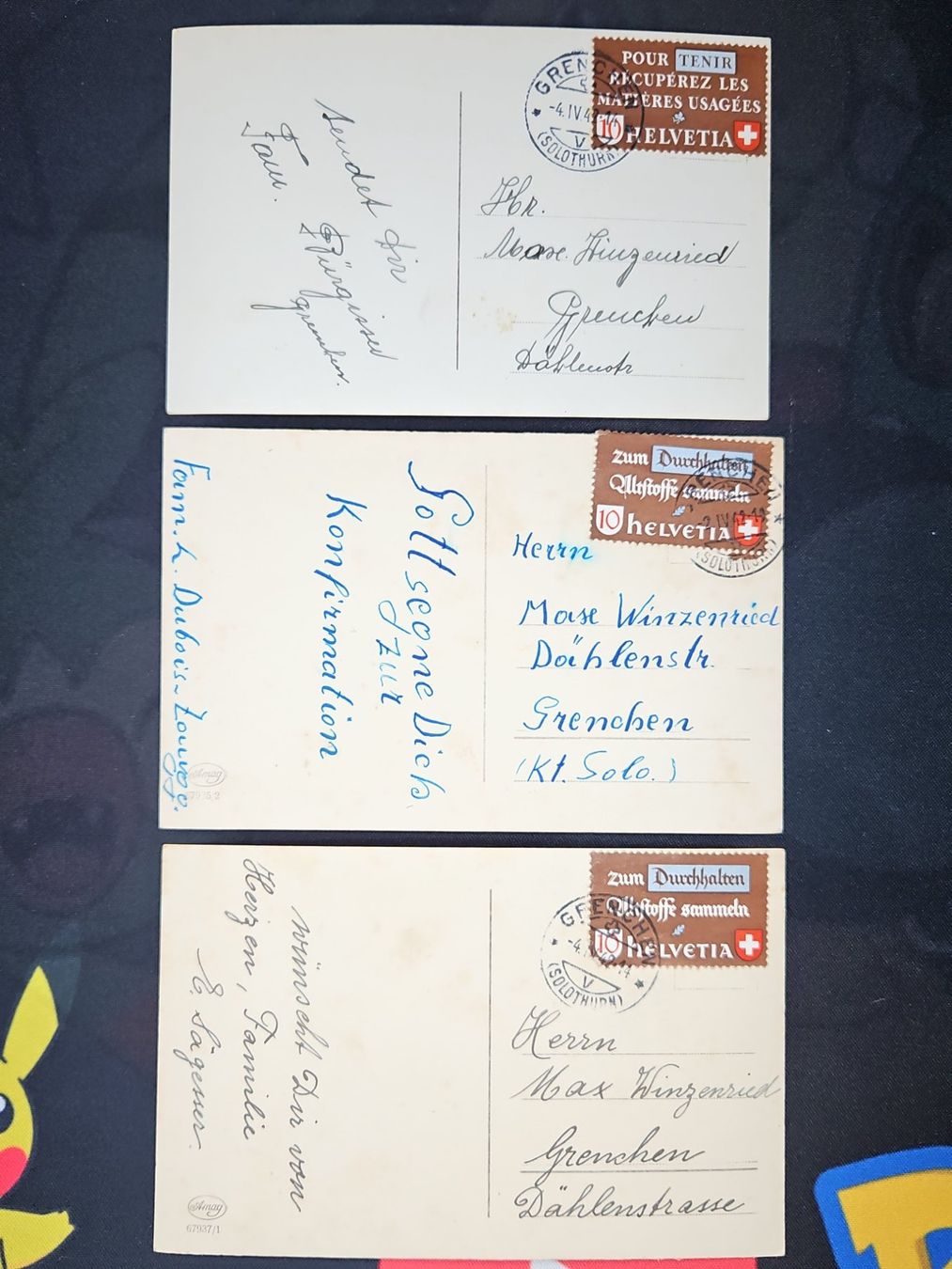 Tutti i francobolli: CL23 Carte Postale + Timbre Suisse 1942 – Usato da Cousset venduto da Patrick_Collections