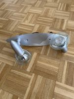 Deckenleuchte silber mit zwei verstellbaren Strahlern
