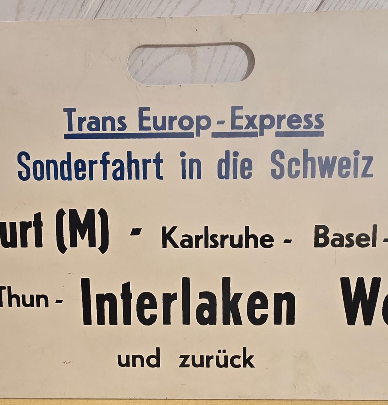 SBB/CFF/FFS Schilder: SBB - TEE - " TRANS EUROP EXPRESS " - Sonderfahrt – Gebraucht aus Biel/Bienne von Fischhene 2