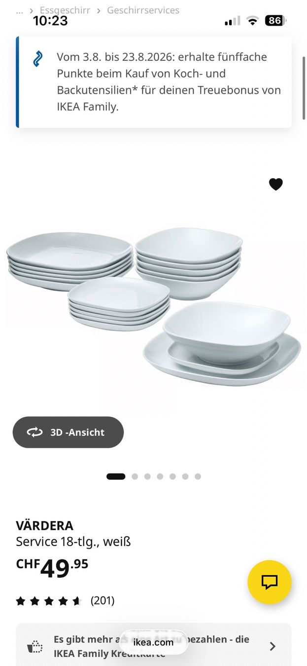 Ikea Set di piatti: Geschirrset weiss – Usato da Dottikon venduto da milicafrei 2