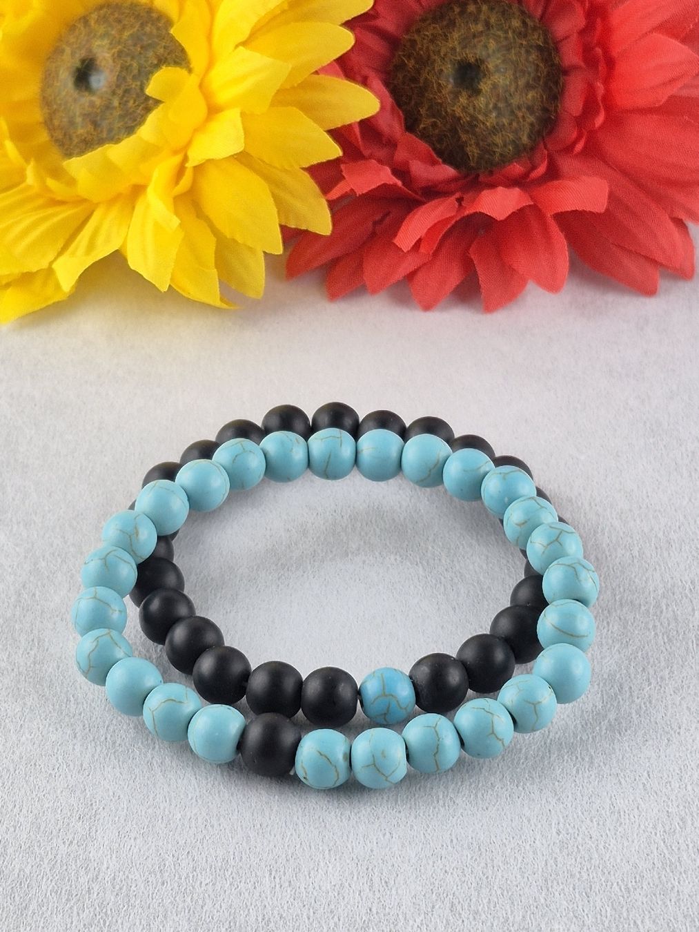 Armbänder & -reifen: Naturstein Yin Yang Perlen Armband/ 2 Teile – Neu und originalverpackt aus Wädenswil von Orso31