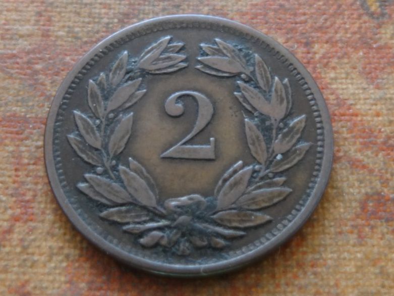 Tutti le monete: 2 Rp. 1866  (A) – Usato da Romanel-sur-Lausanne venduto da Swift13 1