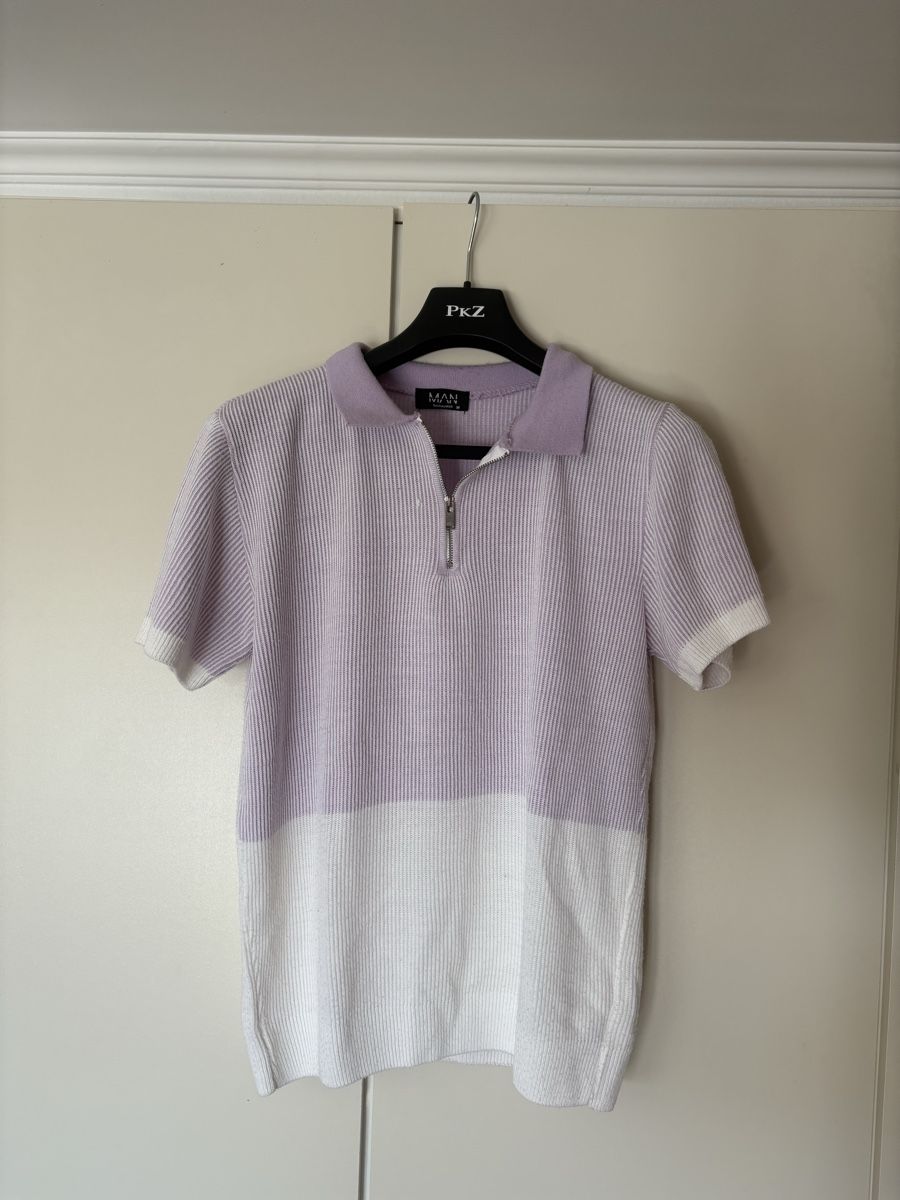Magliette Polo: Zip Polo Shirt, Lilac & White – Usato da Gland venduto da chu_qc69