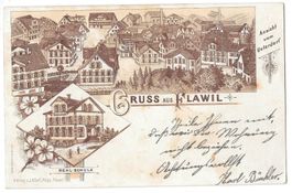 Flawil Unterdorf Realschule Lithografie