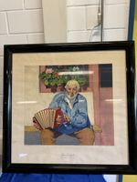 Max Buri Handörgeler Druck, gerahmt, Wandbild, 1911!