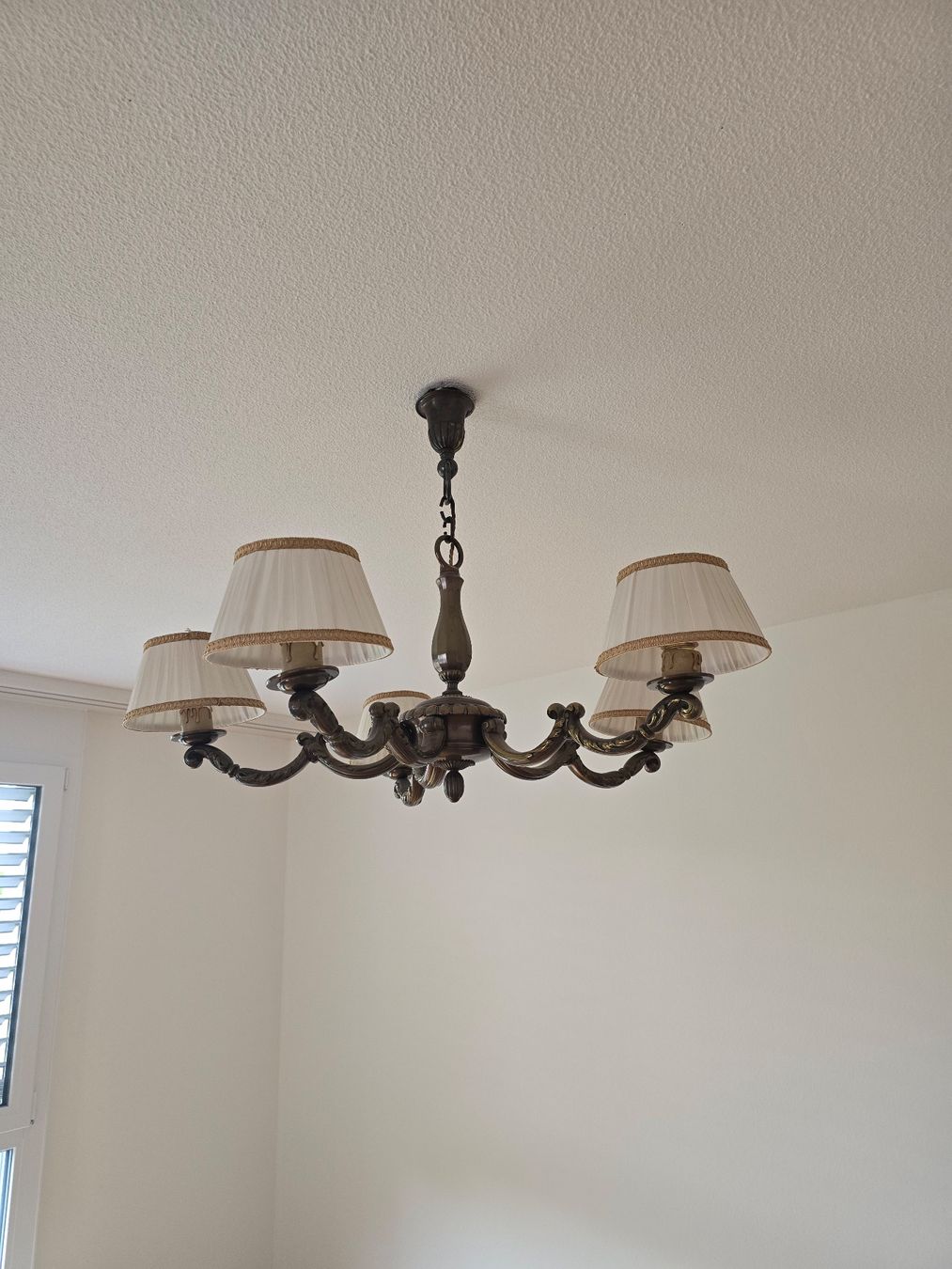Lampadari & plafoniere: Antike Messing-Hänge -Lampe, 5-flammig *** – Usato da Zürich venduto da Fifa 1