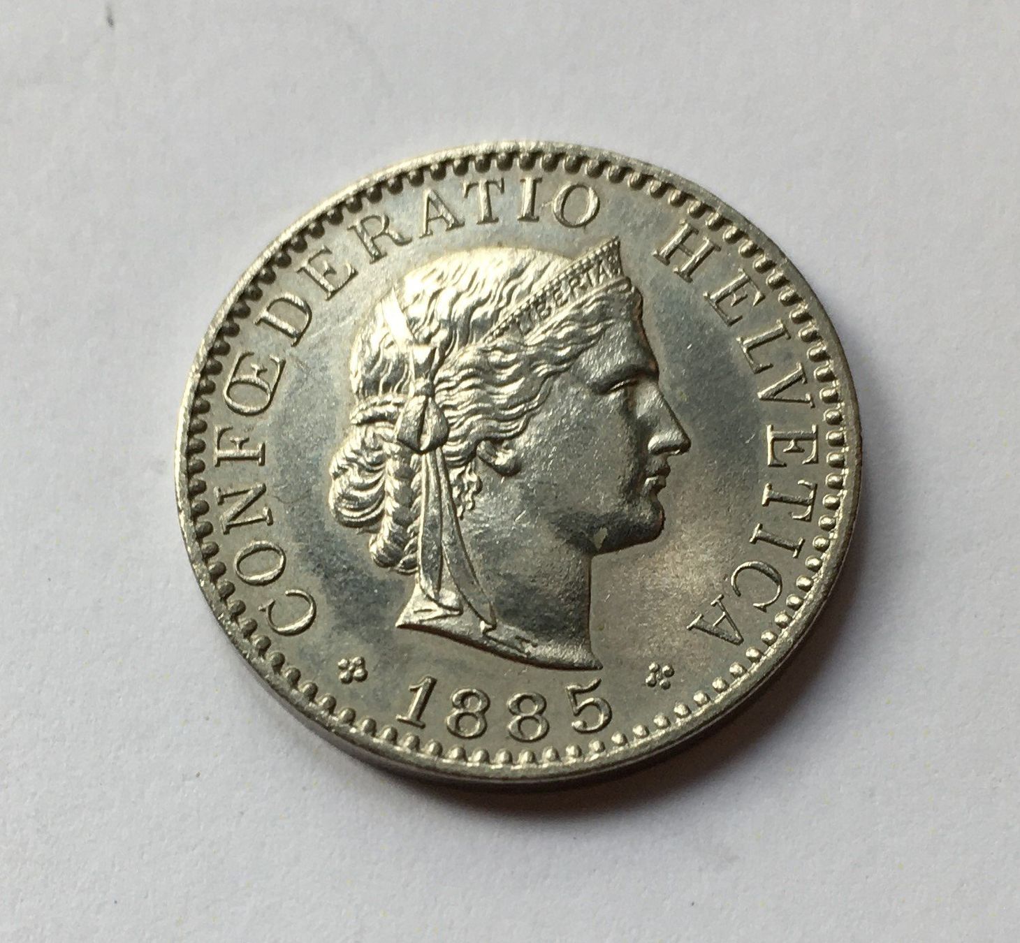 Tutti le monete: 1885 20 Rappen unz /stgl – Nuovo (secondo la descrizione) da Kirchberg SG venduto da Z-Collection