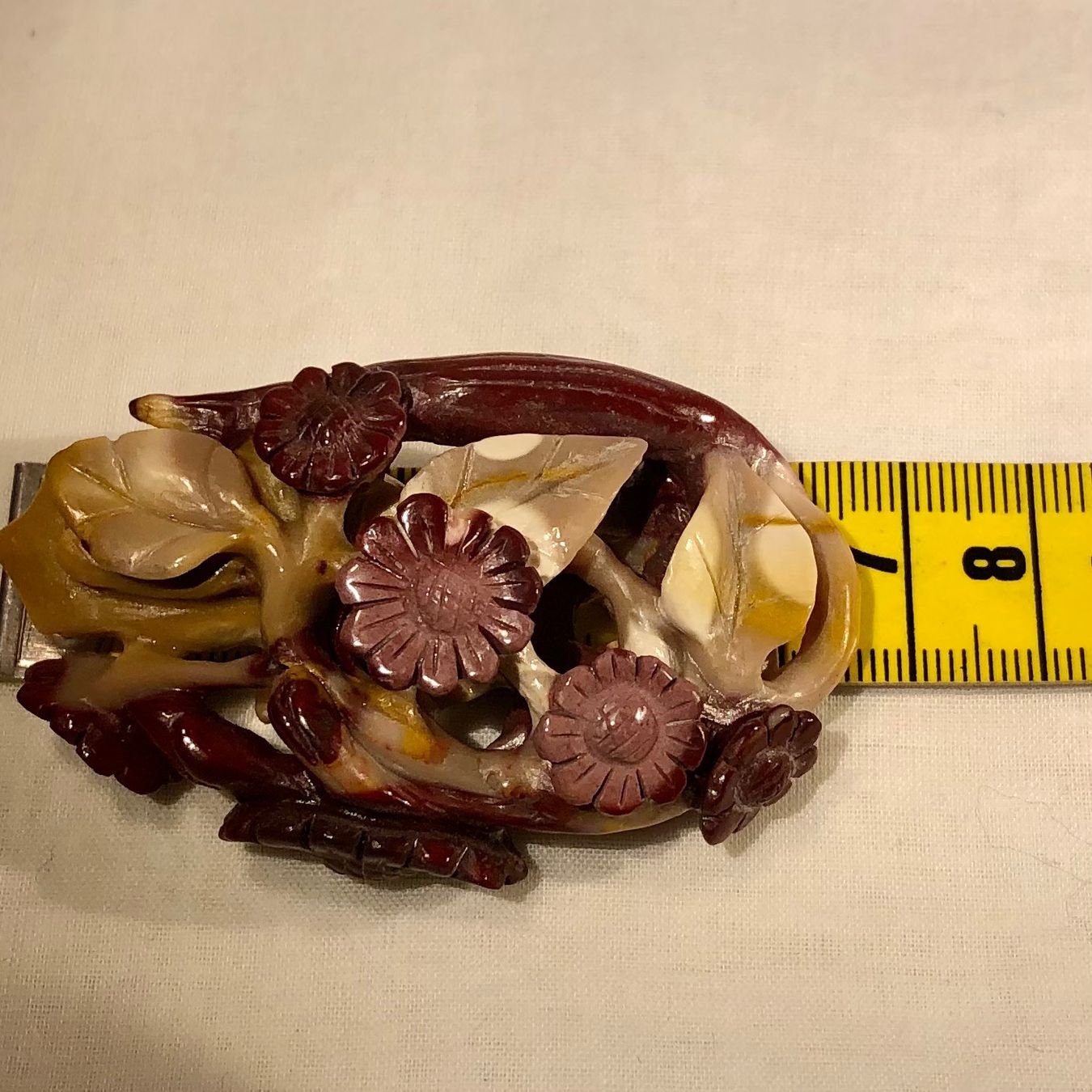 Anhänger: Pendentif jade sculpté main, oiseau fleurs, Chine, neu – Gebraucht aus Genève von DELIRBEADS 9