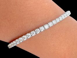Diamanten 4.76ct Tennis Flex Armband 18k Weissgold *S1849