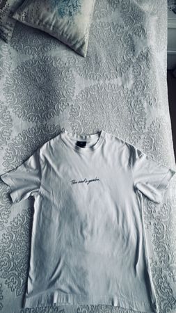 T-Shirt mit Blumenprint, Gr S, weiss