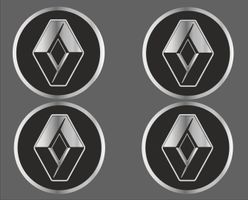 Renault Nabendeckel 3D Aufkleber 48mm 4er Set