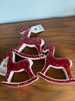 Neuware Weihnachten Keramik 3 Pferde 15 cm hoch