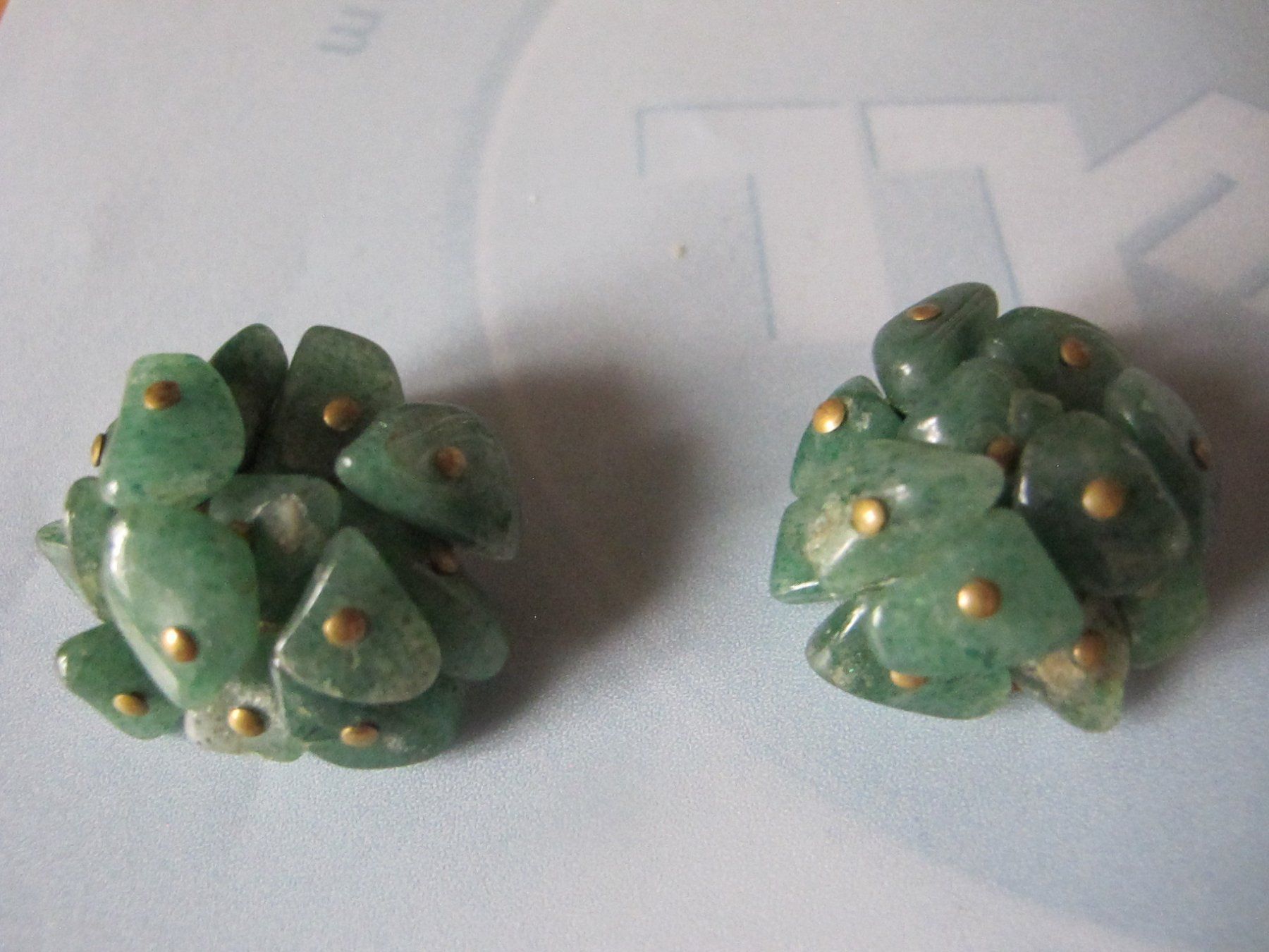 Orecchini pendenti & Orecchini a lobo: Vintage Ohrclips jade Vintage – Usato da Löhningen venduto da Chimae67 2