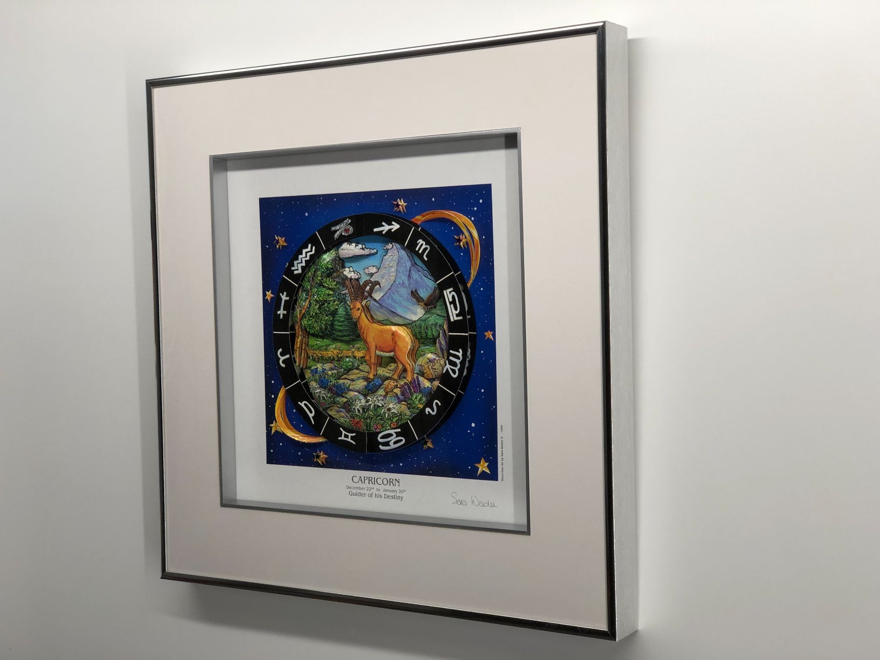 Dipinti: 3D Bild / Sternzeichen Steinbock / 40x40cm - Silber – Nuovo e nell'imballaggio originale da Bergdietikon venduto da Garak 2
