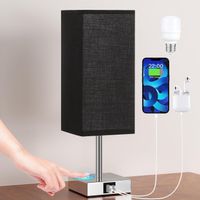 Nachttischlampe Touch Dimmbar mit USB A+Typ-C-Anschlüssen