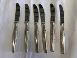 6 Messer Besteck, Silber