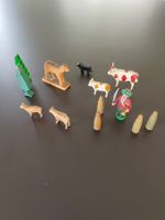 Alte Holztiere und Holzfiguren aus dem Erzgebirge, antik