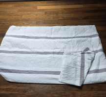 Duvet- und Kissenbezug 100% Polyester Microfaser. Weiss/Grau