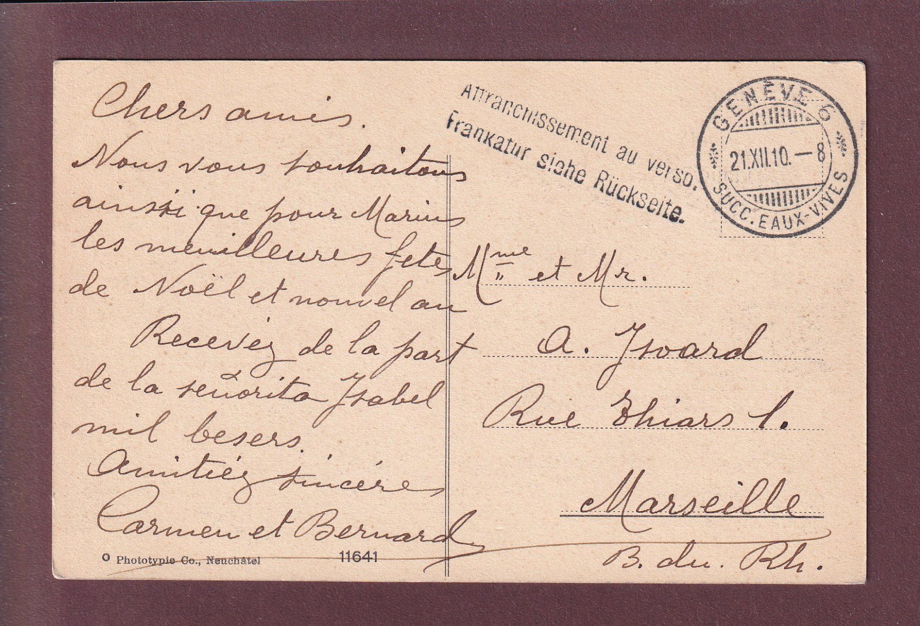 Cartoline postali: GENEVE - Bonne Année - 1910 – Usato da Pully venduto da nicecards 1