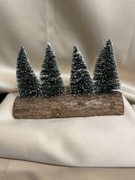 Weihnachtsdeko Baumstamm mit Tannenbäumchen, neuwertig