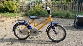 Kinderfahrrad gelb blau 16 Zoll gebrauchter Zustand