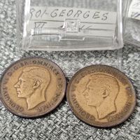 1946 - 2× ONE PENNY ROI GEORGES VI